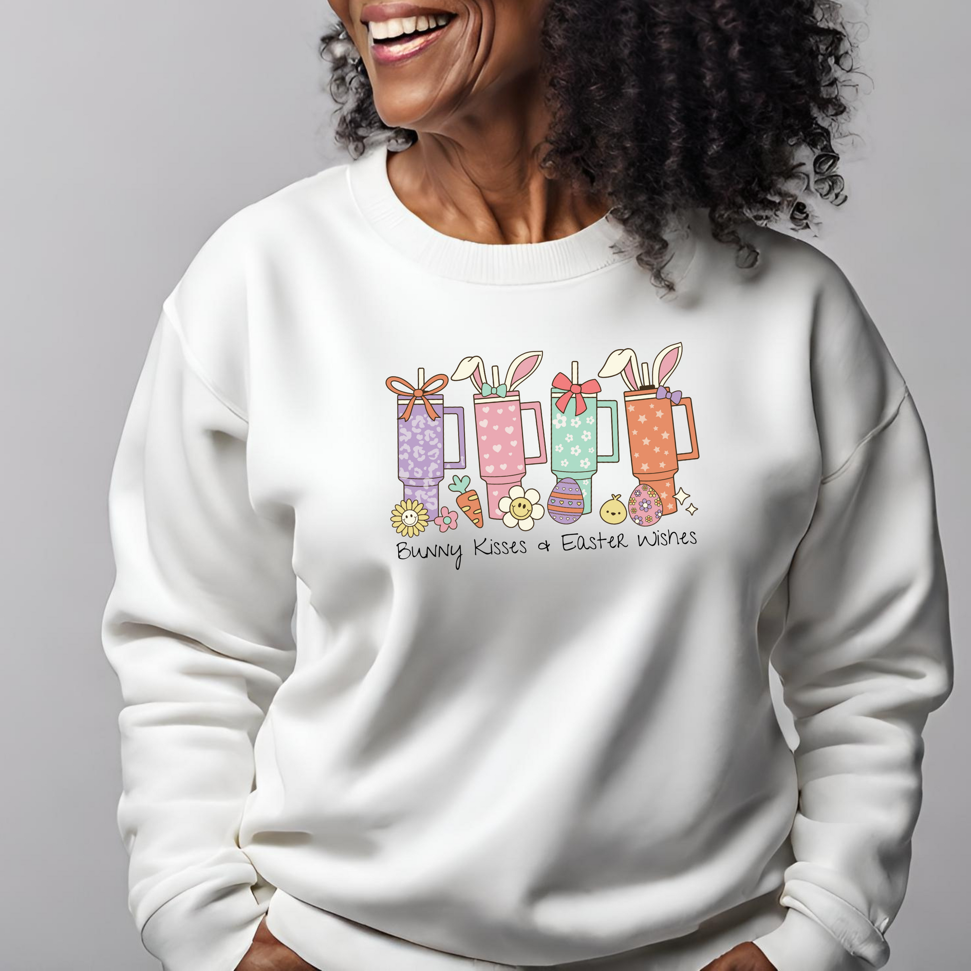 Hop into Easter Joy with Bunny Coffee Crew Unisex Sweatshirt 🐰☕ Printify