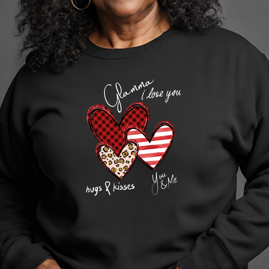 Glamma 3 Hearts: Unisex Sweatshirt 💖 Printify