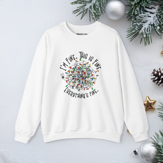 I'm Fine Crewneck Sweatshirt – Cozy Holiday Comfort for All Glammas!