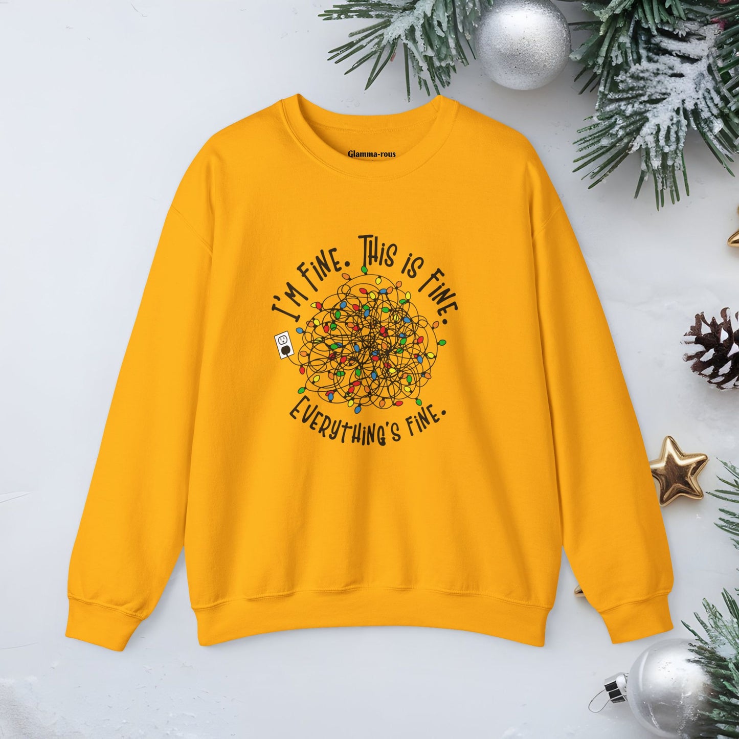 I'm Fine Crewneck Sweatshirt – Cozy Holiday Comfort for All Glammas!