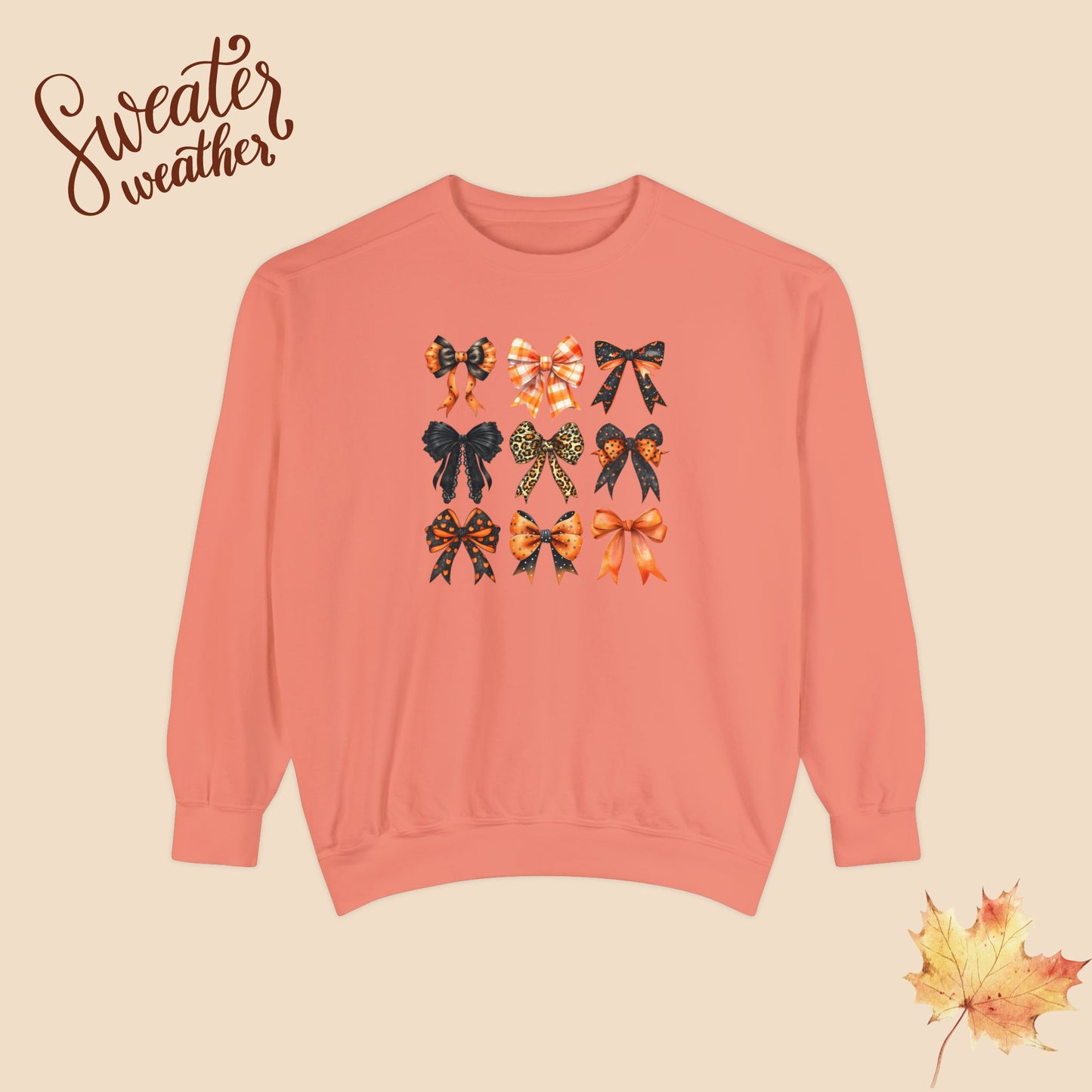 🍂 Cozy Fall Bow Sweater – Comfort Colors for Chic Glammas and Abuelitas🎃