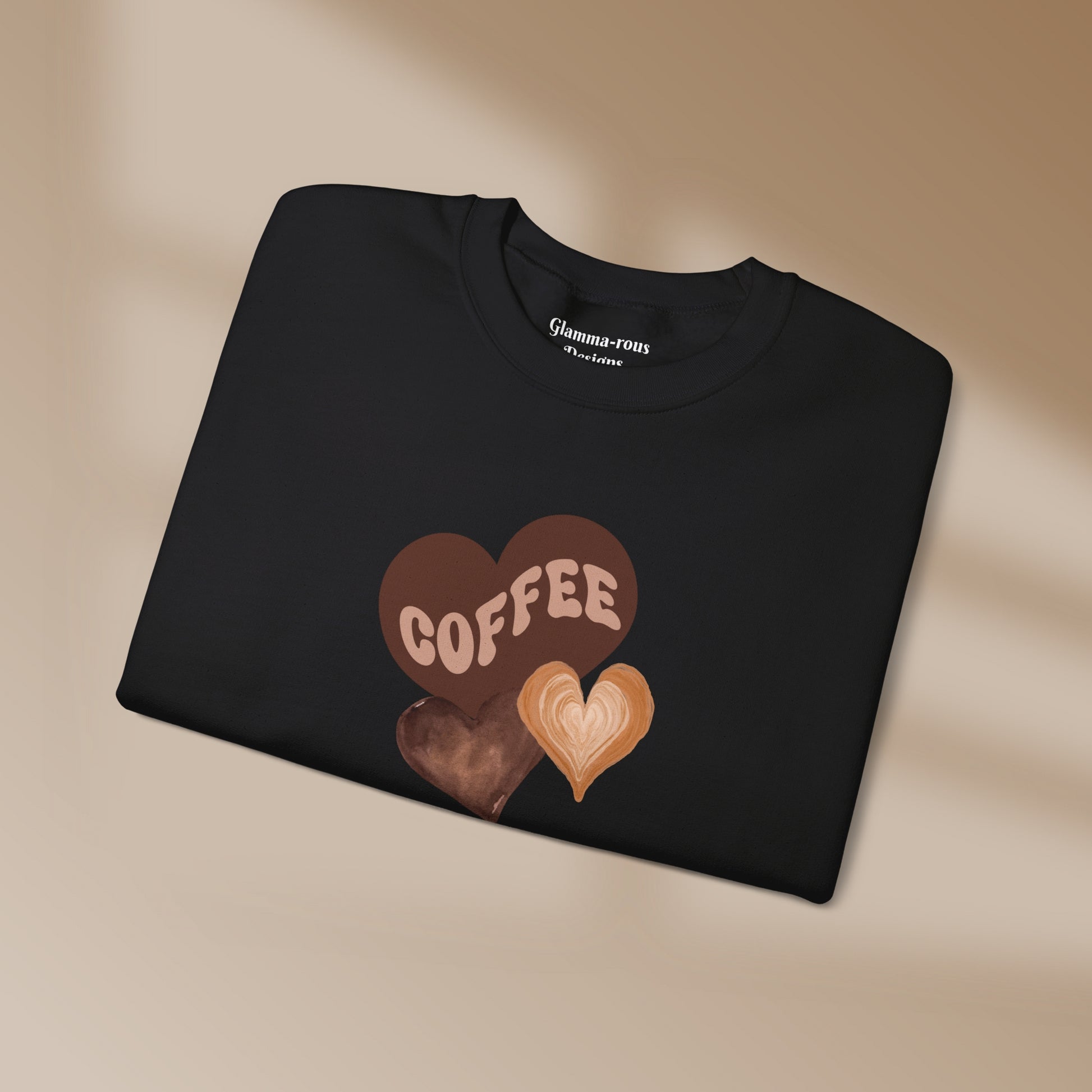 Cozy Coffee Hearts: Unisex Sweatshirt for Warmhearted Glammas ☕ Printify