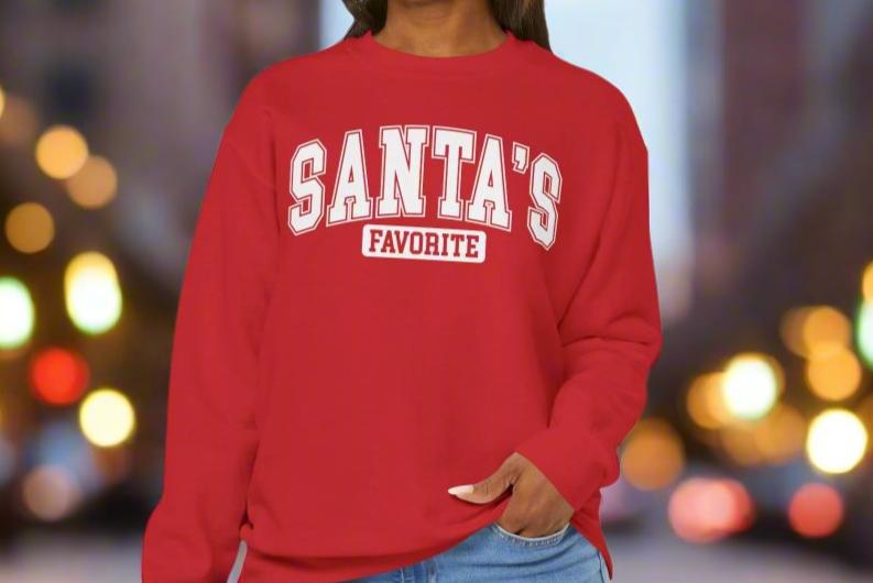 Santa's Favorite Crewneck Sweatshirt – Cozy Holiday Comfort for All Glammas!