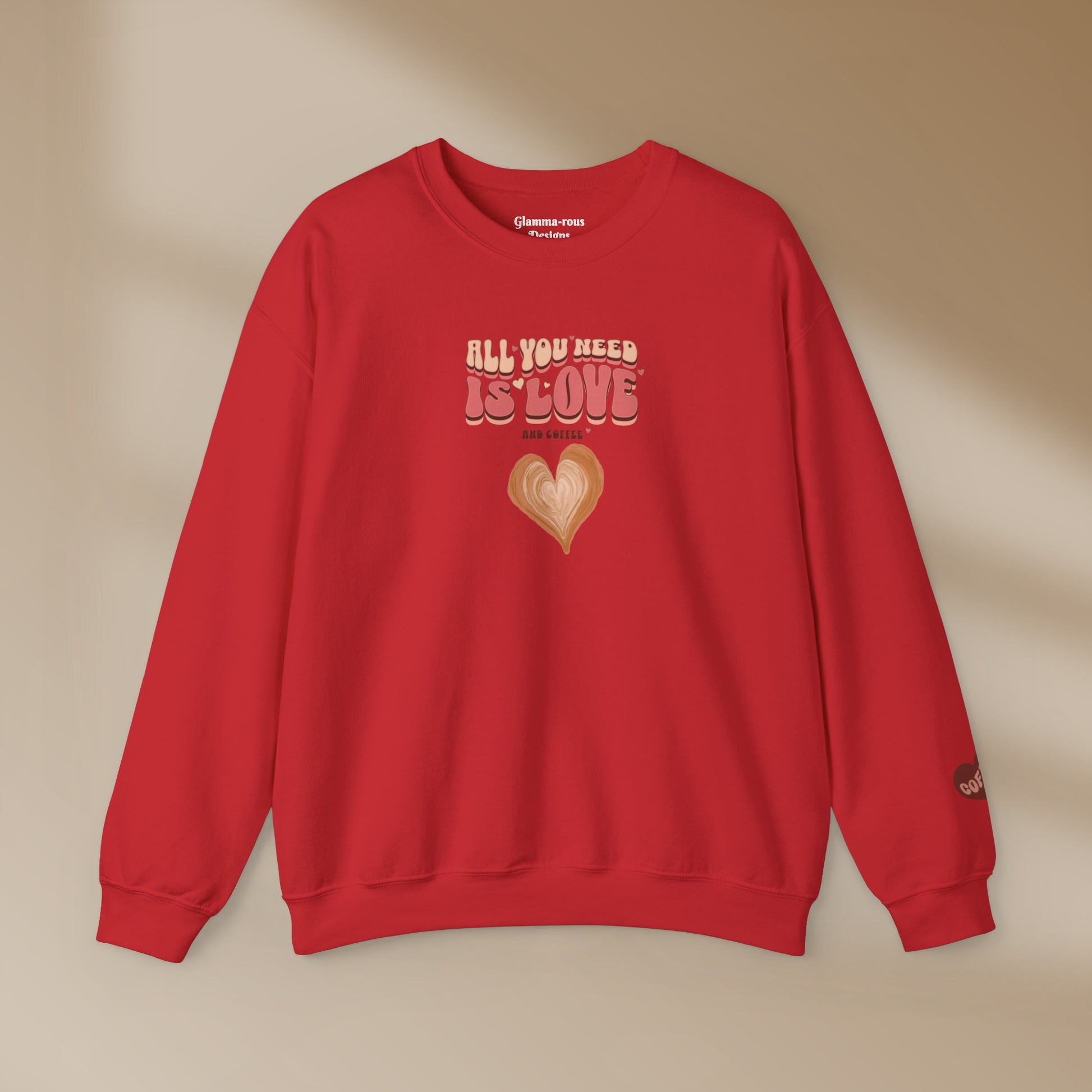 Cozy Coffee Hearts: Unisex Sweatshirt for Warmhearted Glammas ☕ Printify