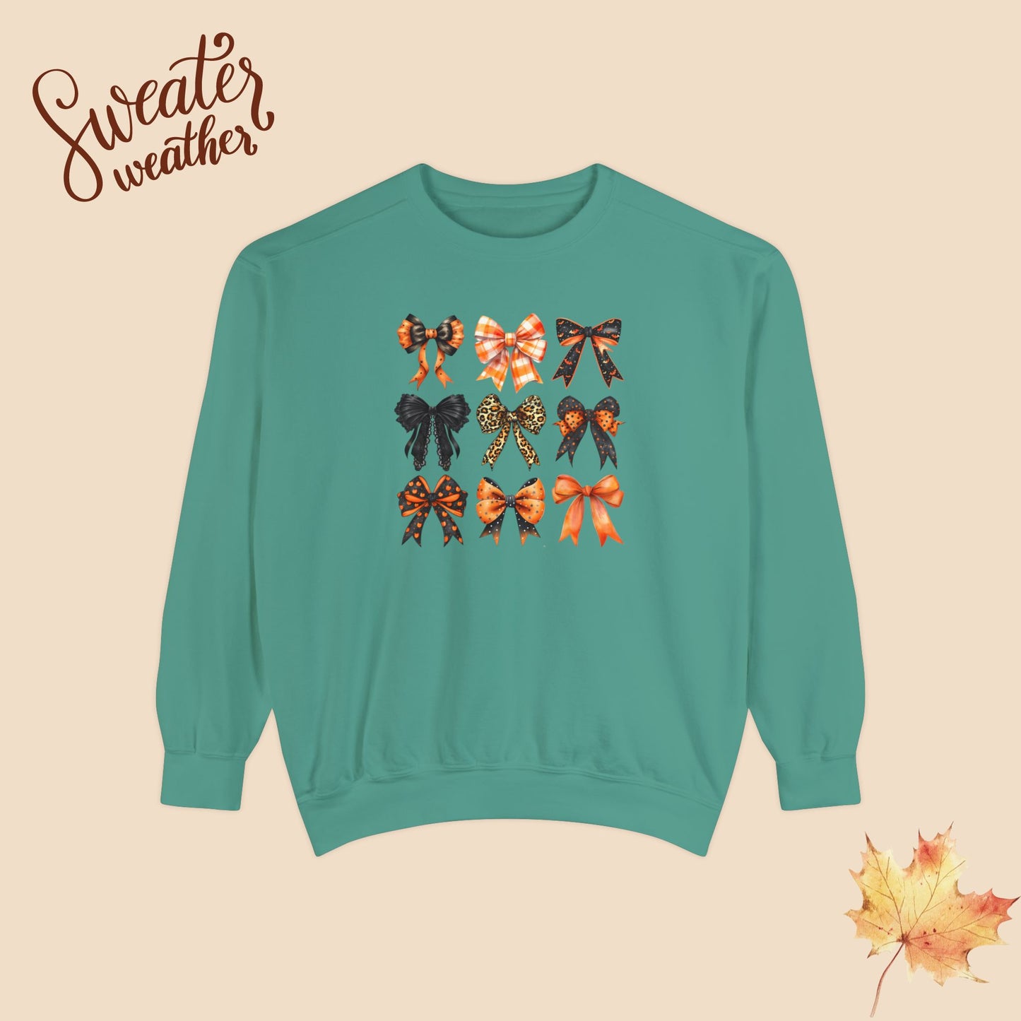 🍂 Cozy Fall Bow Sweater – Comfort Colors for Chic Glammas and Abuelitas🎃