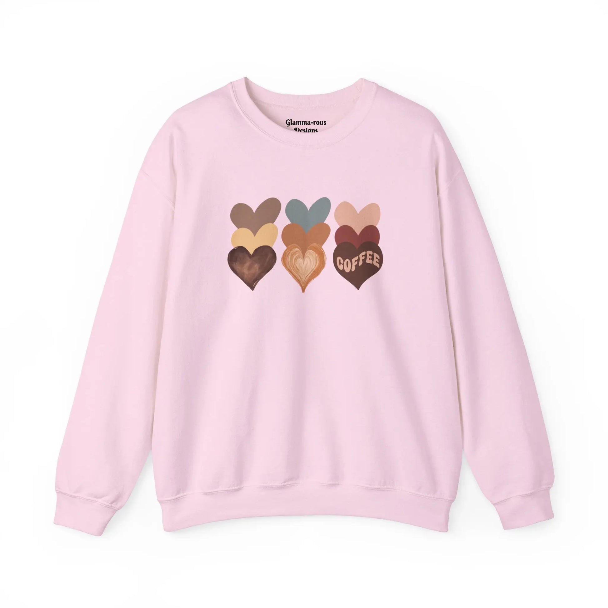 Cozy Coffee Hearts: Unisex Sweatshirt for Warmhearted Glammas☕ Printify