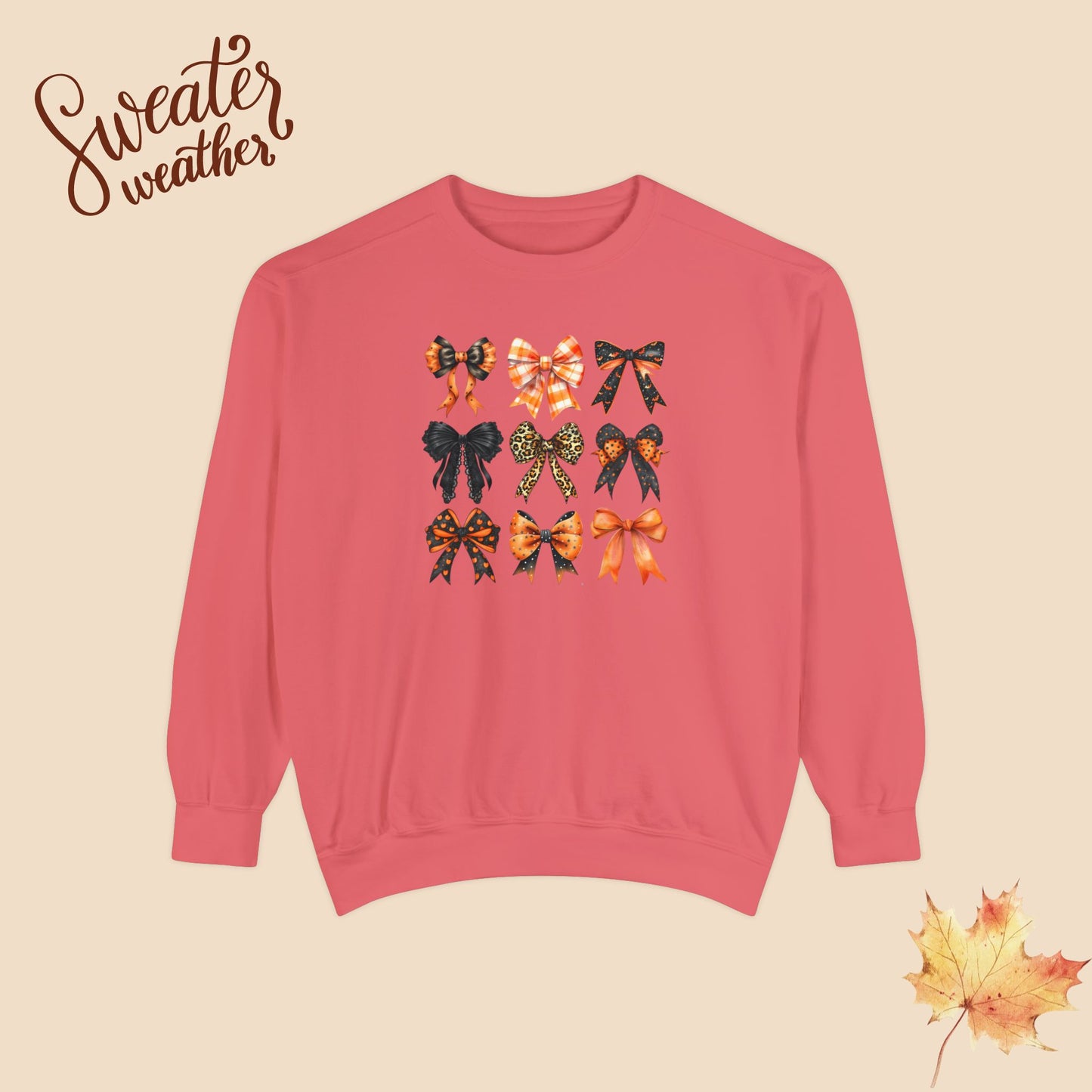 🍂 Cozy Fall Bow Sweater – Comfort Colors for Chic Glammas and Abuelitas🎃