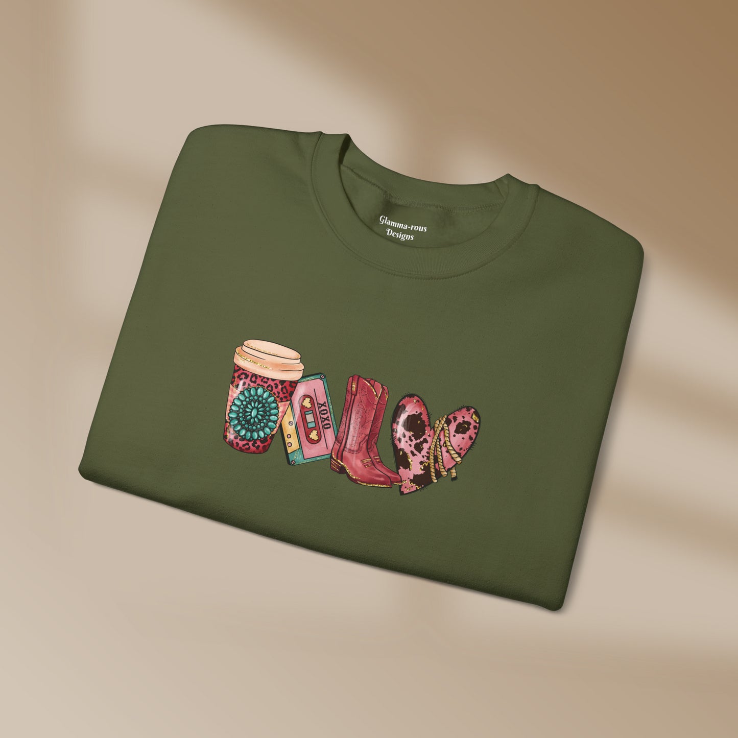 Cozy Coffee Cowboy Heart: Unisex Sweatshirt for Caffeine Cowboys" ☕ Printify