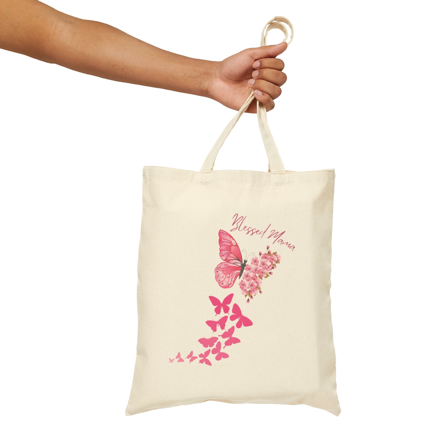 BLESSED MAMA: Cotton Canvas Tote Bag Printify