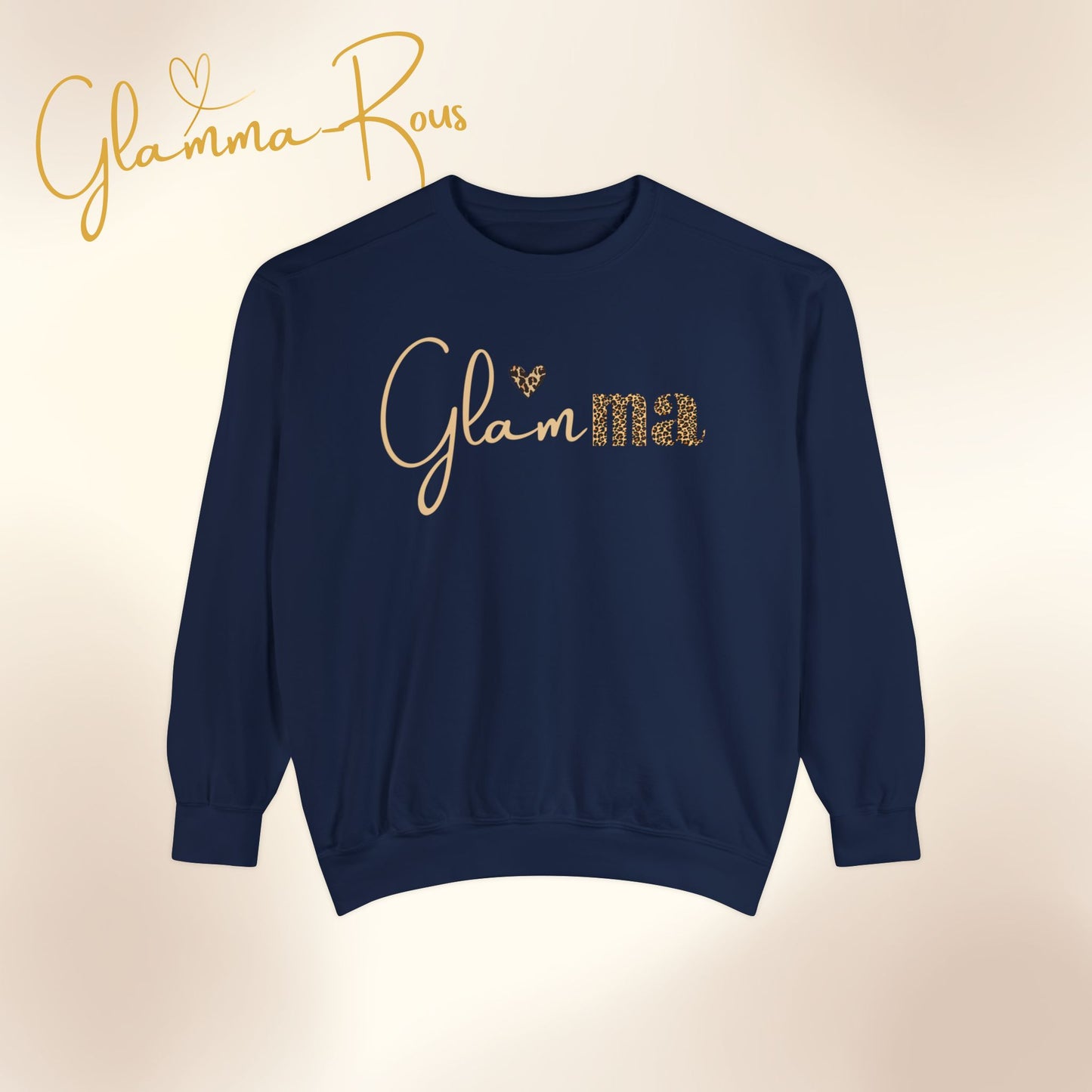 Glamma Leopard Heart: Unisex Sweatshirt with Custom Name Option 🐆