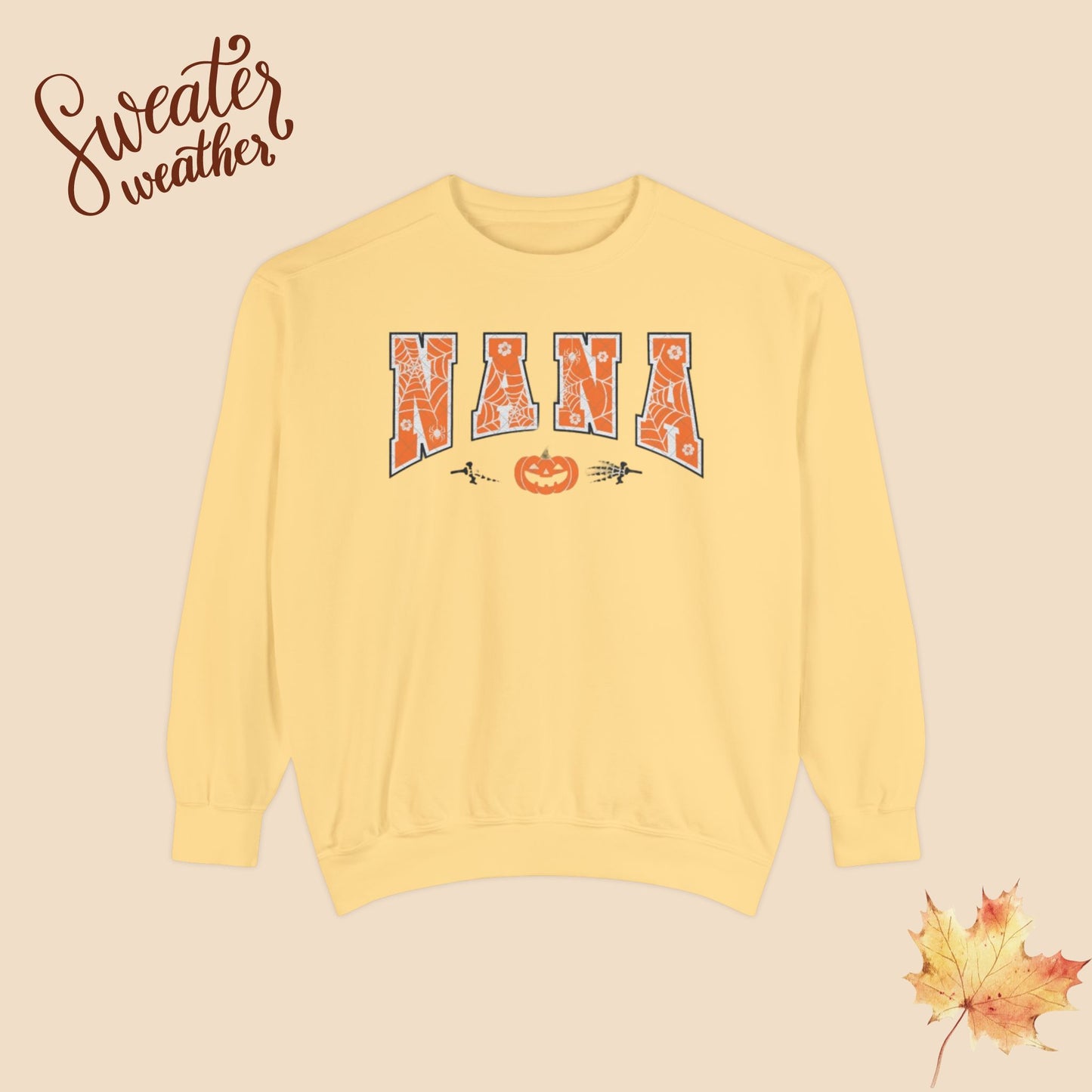 🍂 Nana Pumpkin Fall Sweatshirt – Unisex Garment-Dyed Crewneck