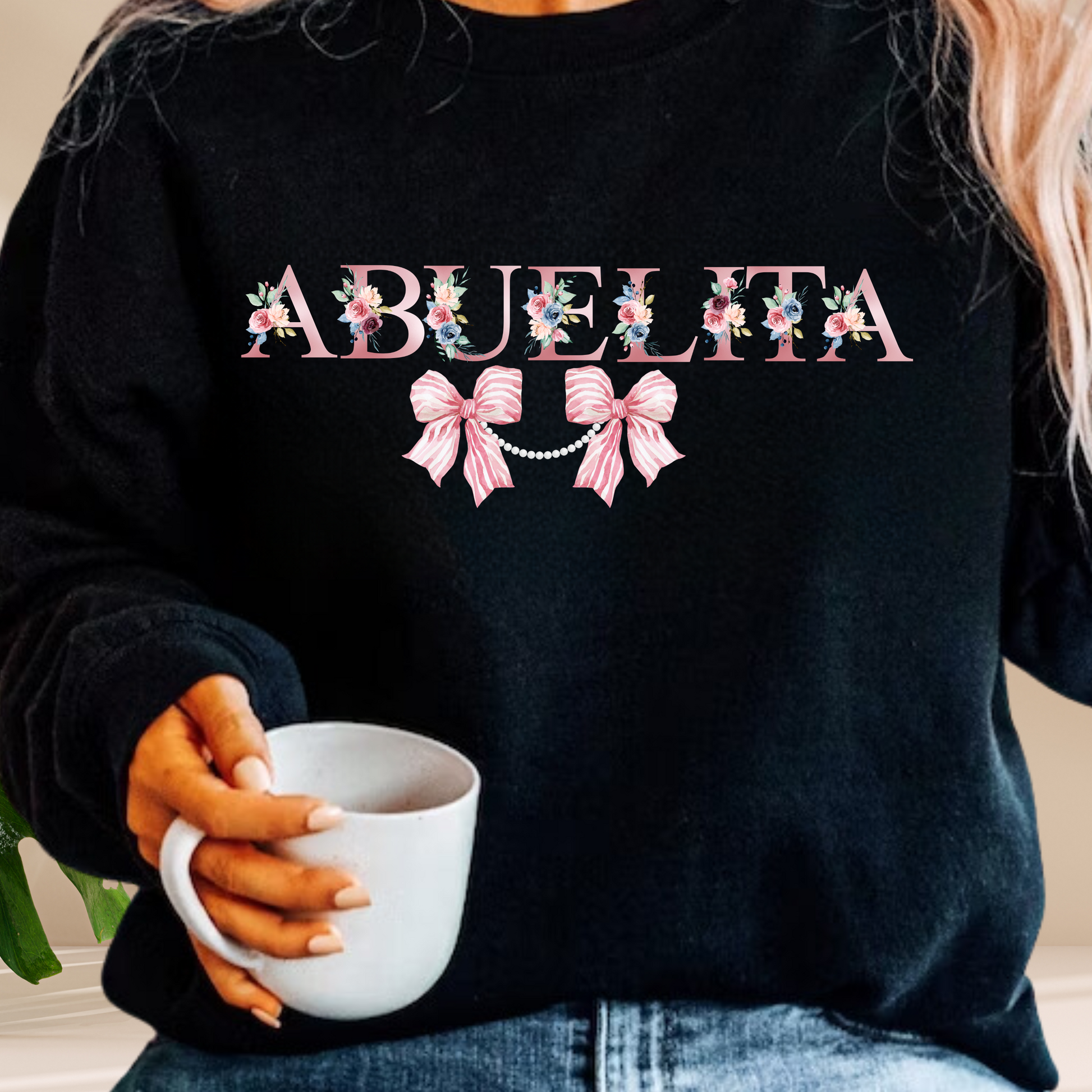 ABUELITA: Heartfelt Glam Sweatshirt💖 MOTHERS Day Gift Printify