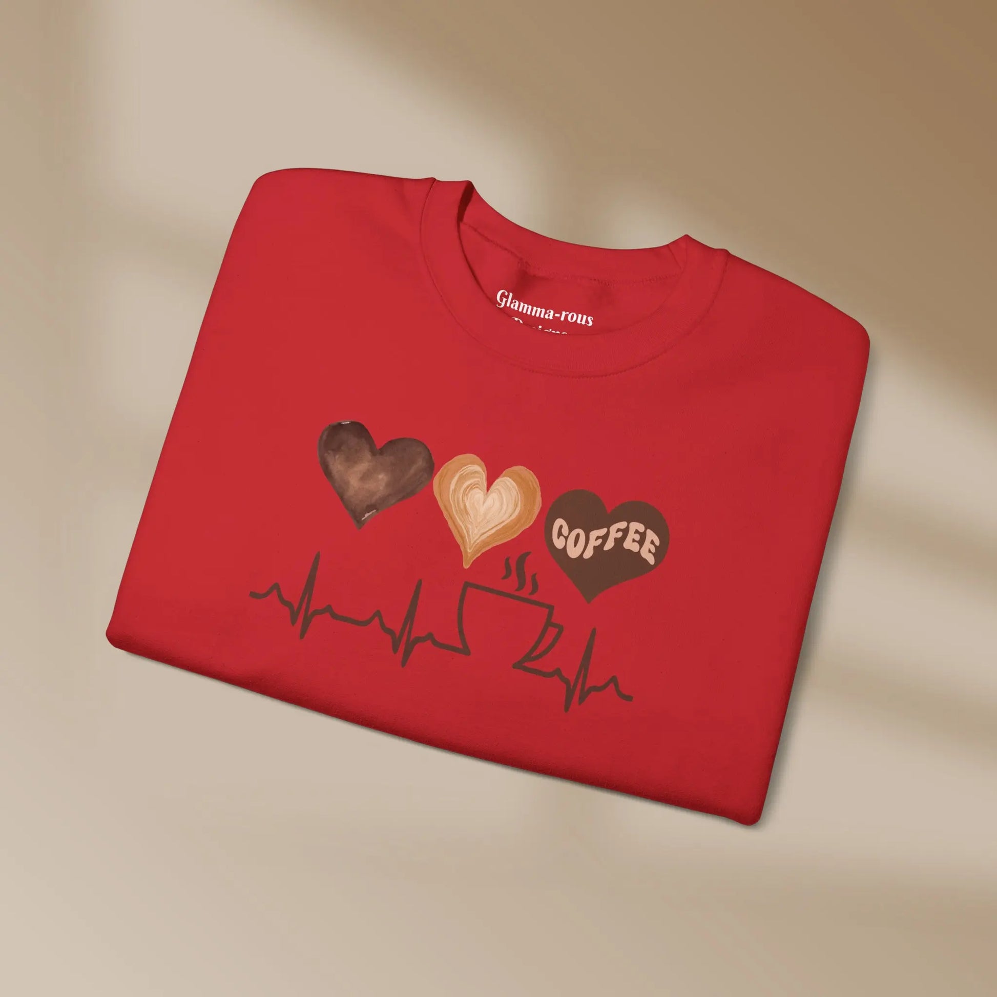 Cozy Heartbeat Coffee: Unisex Sweatshirt for Coffee-Loving Glammas ☕ Printify