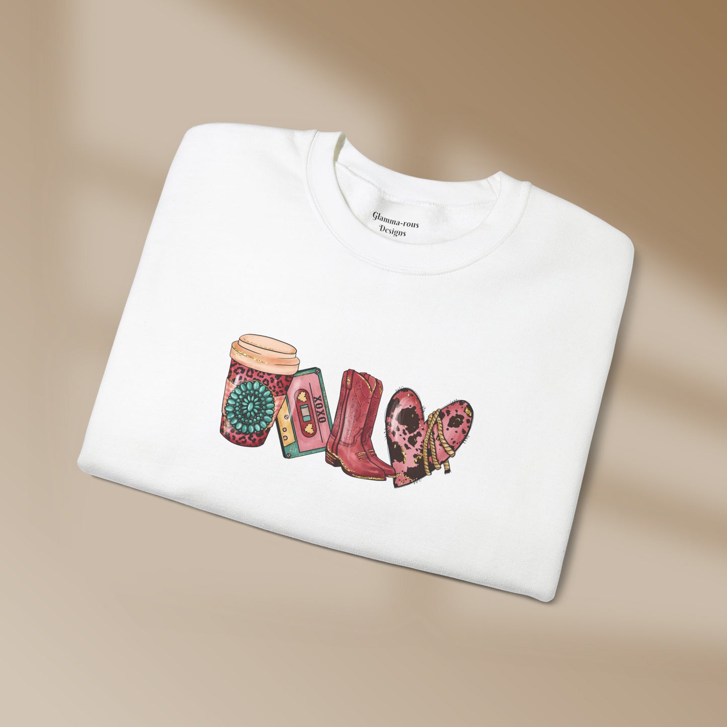 Cozy Coffee Cowboy Heart: Unisex Sweatshirt for Caffeine Cowboys" ☕ Printify