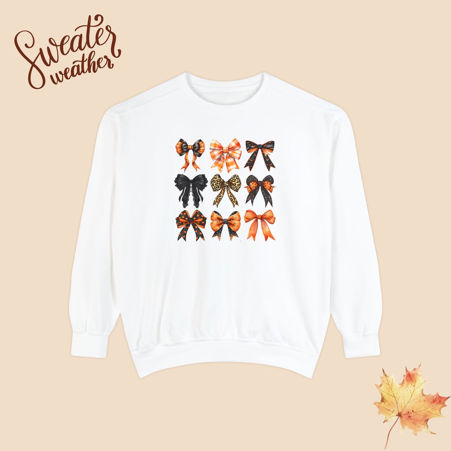 🍂 Cozy Fall Bow Sweater – Comfort Colors for Chic Glammas and Abuelitas🎃