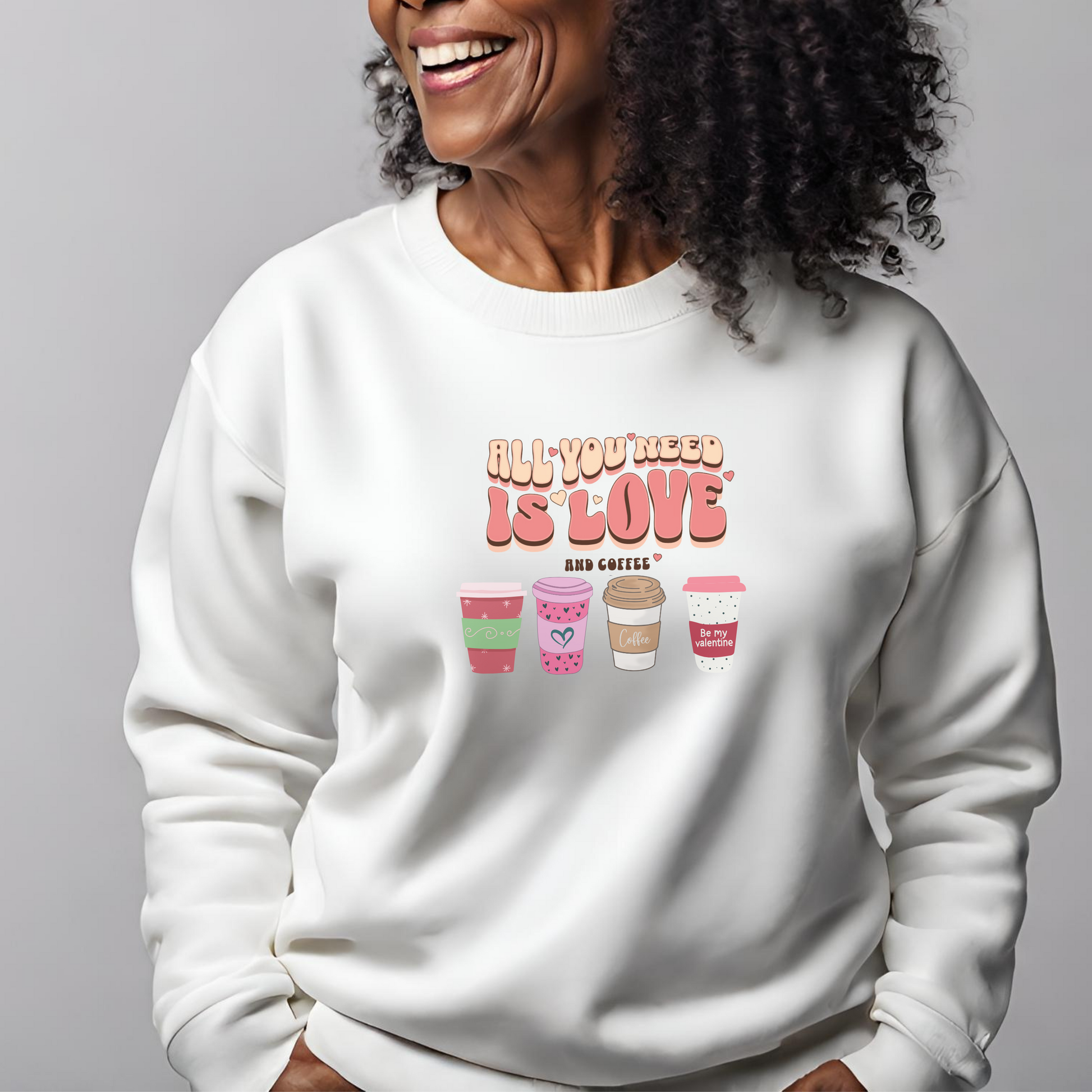 Cozy All You Need is Coffee: Unisex Sweatshirt for Coffee-Loving Glammas ☕ Printify