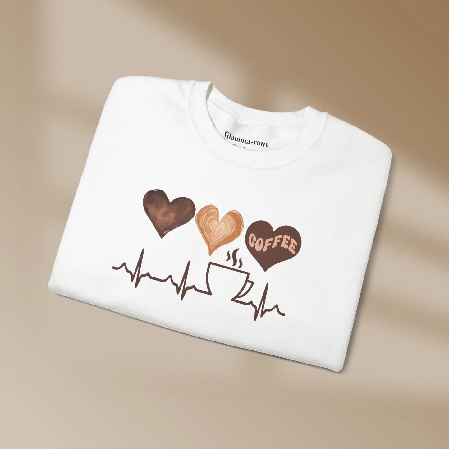 Cozy Heartbeat Coffee: Unisex Sweatshirt for Coffee-Loving Glammas ☕ Printify