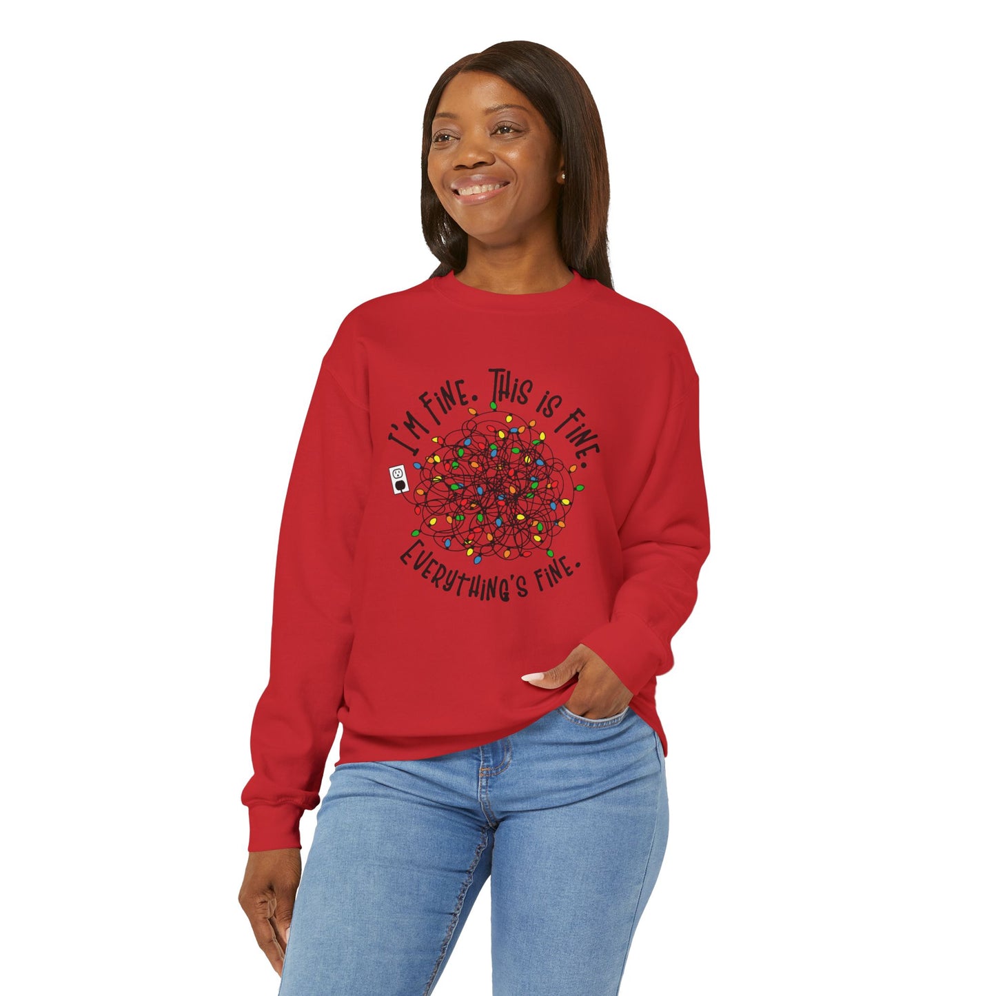 I'm Fine Crewneck Sweatshirt – Cozy Holiday Comfort for All Glammas!