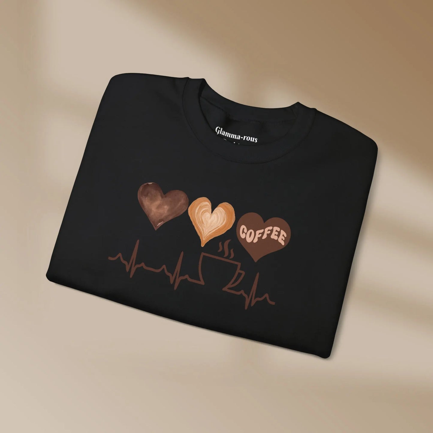 Cozy Heartbeat Coffee: Unisex Sweatshirt for Coffee-Loving Glammas ☕ Printify