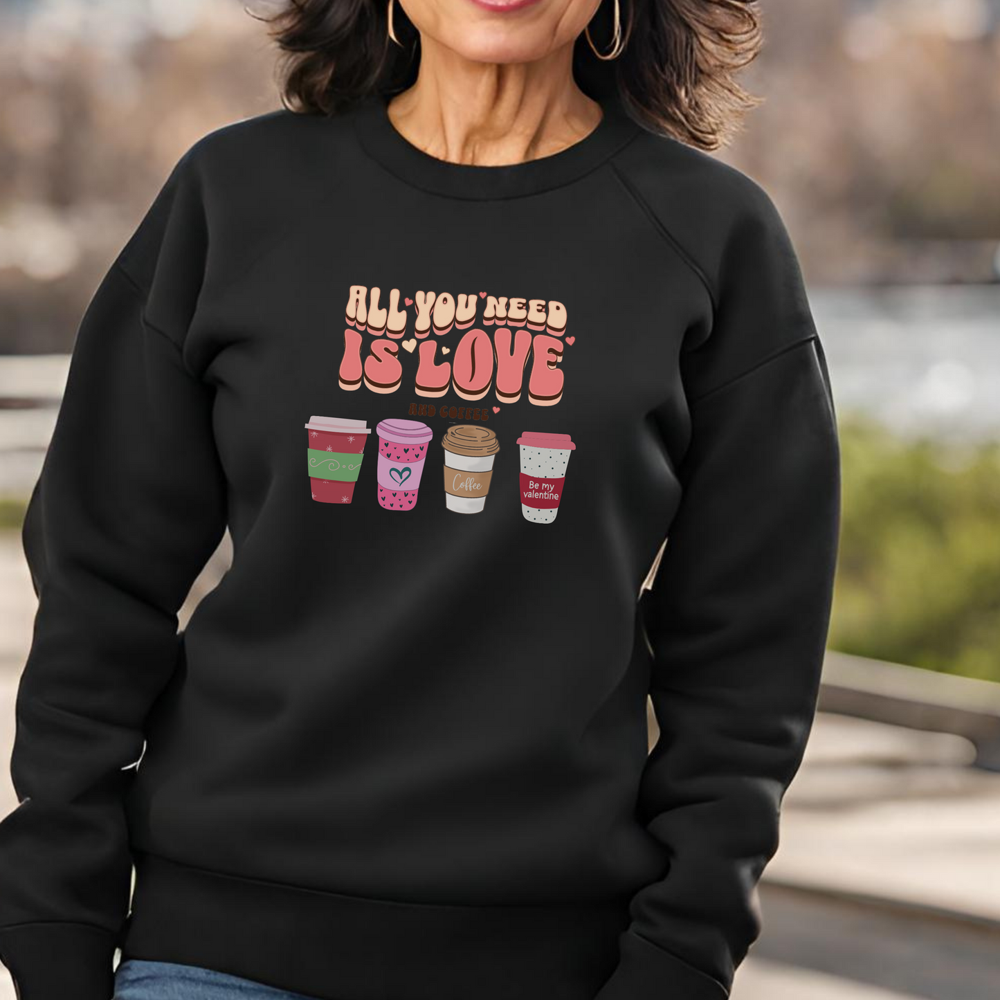 Cozy All You Need is Coffee: Unisex Sweatshirt for Coffee-Loving Glammas ☕ Printify