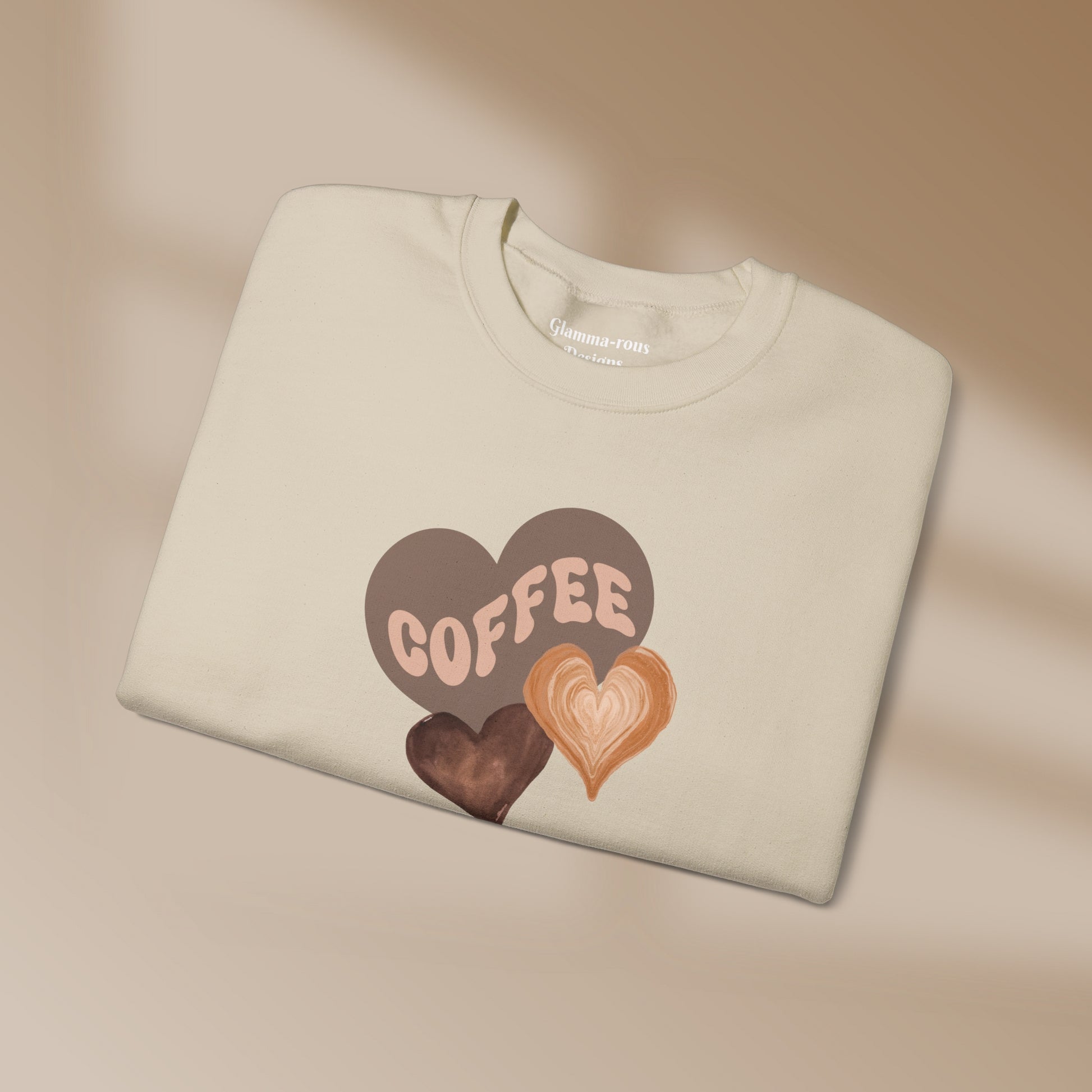 Cozy Coffee Hearts: Unisex Sweatshirt for Warmhearted Glammas ☕ Printify