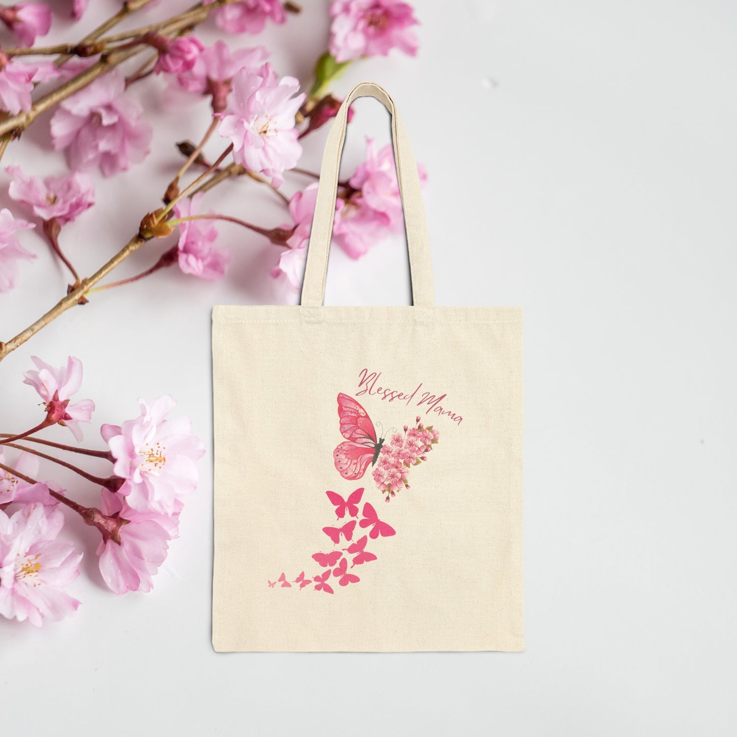 BLESSED MAMA: Cotton Canvas Tote Bag Printify