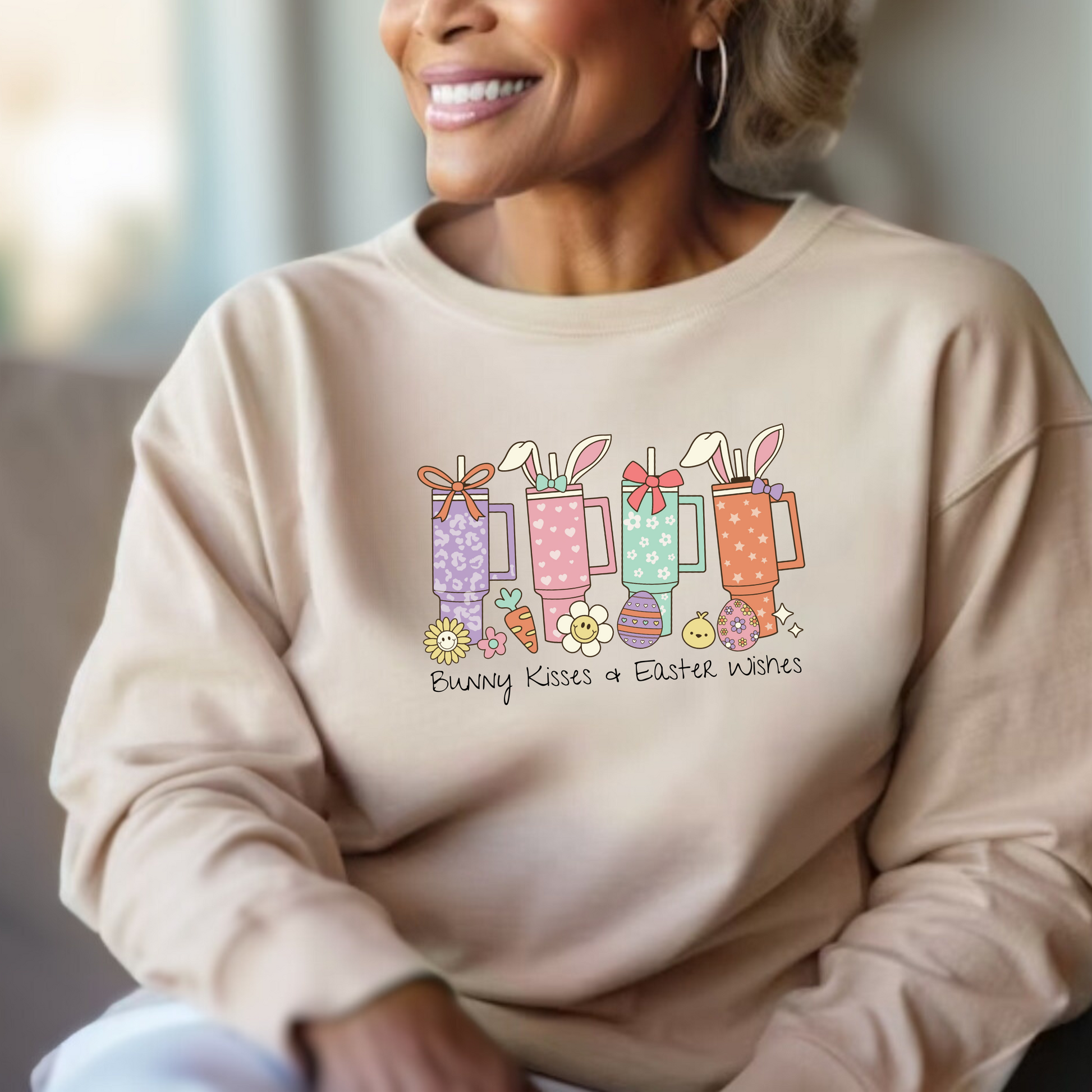 Hop into Easter Joy with Bunny Coffee Crew Unisex Sweatshirt 🐰☕ Printify