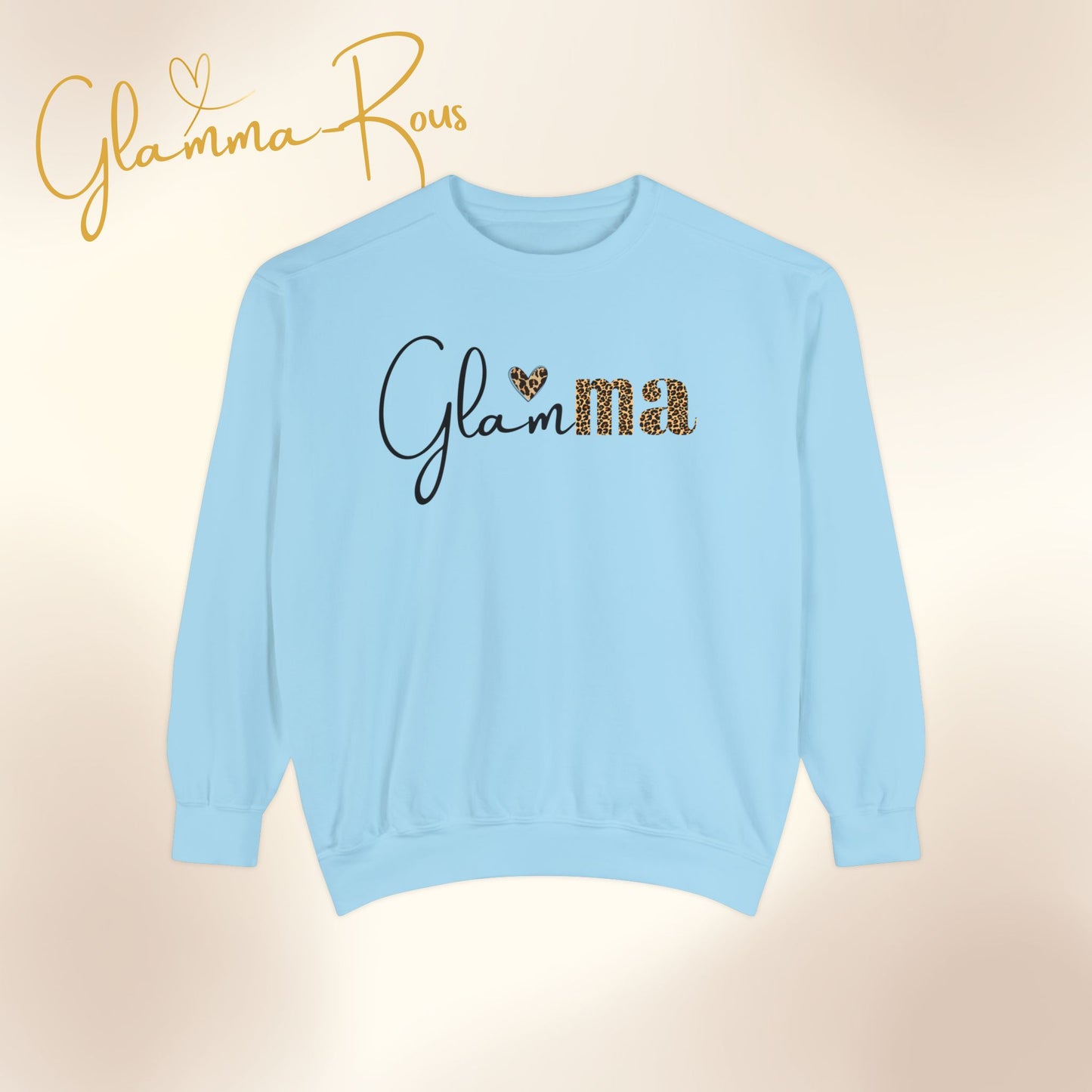 Glamma Leopard Heart: Unisex Sweatshirt with Custom Name Option 🐆