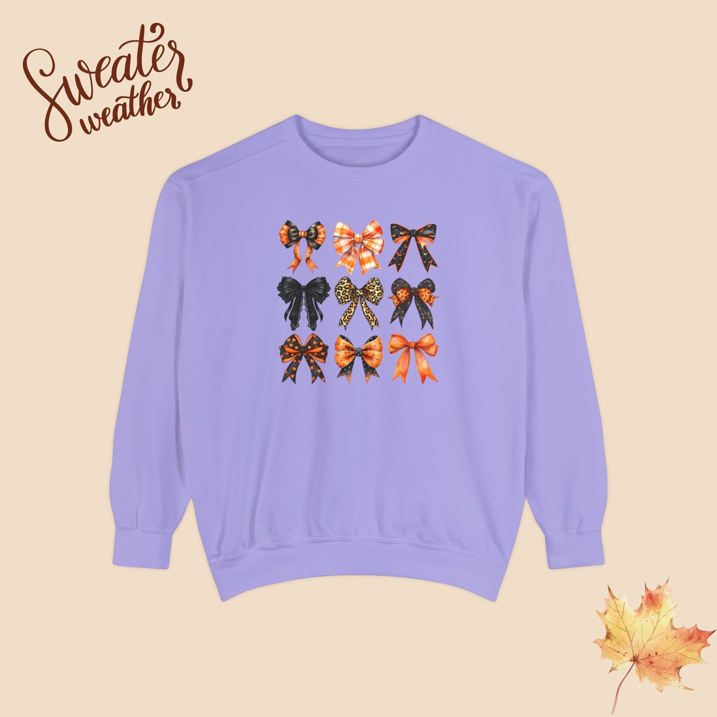 🍂 Cozy Fall Bow Sweater – Comfort Colors for Chic Glammas and Abuelitas🎃