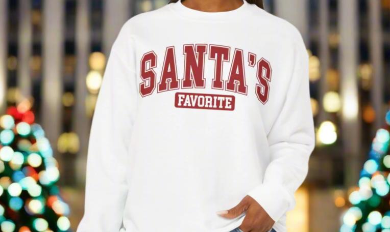 Santa's Favorite Crewneck Sweatshirt – Cozy Holiday Comfort for All Glammas!