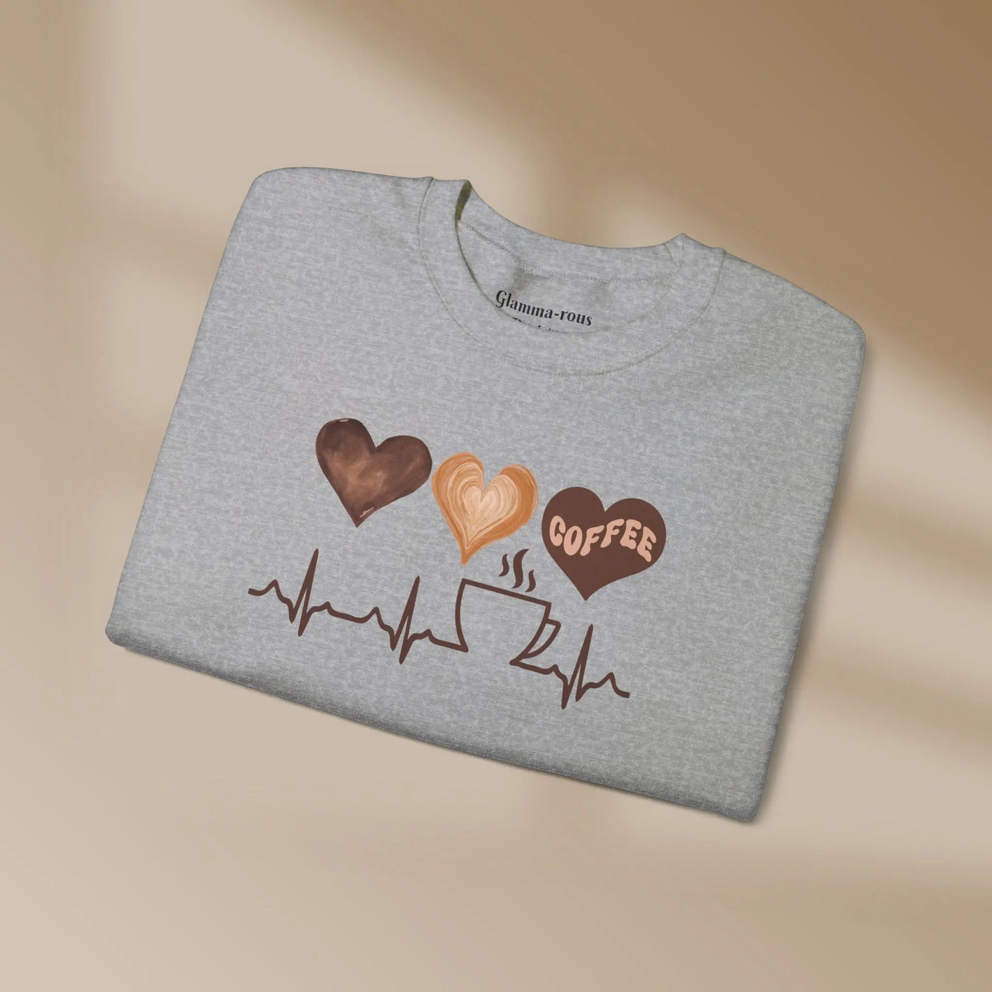 Cozy Heartbeat Coffee: Unisex Sweatshirt for Coffee-Loving Glammas ☕ Printify