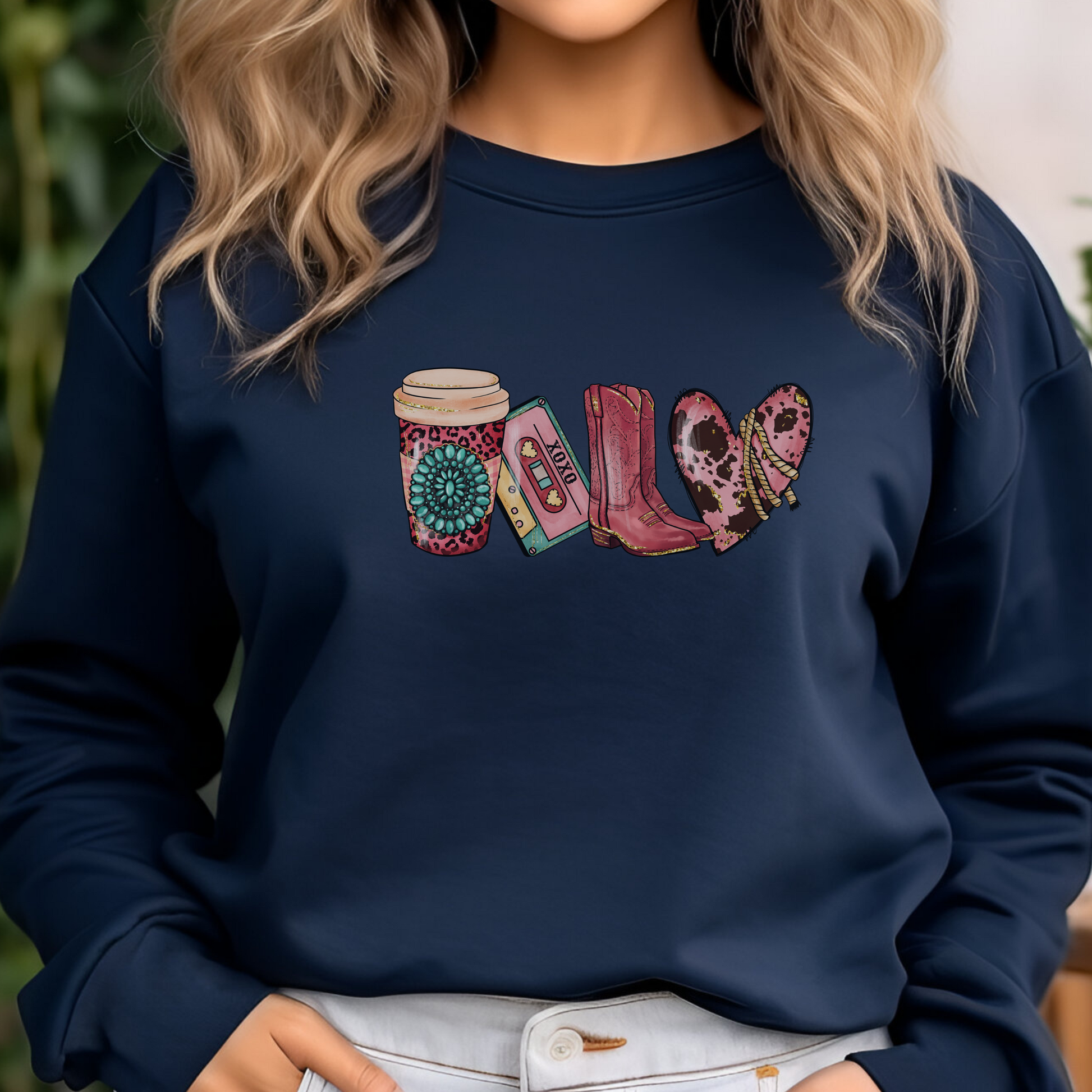 Cozy Coffee Cowboy Heart: Unisex Sweatshirt for Caffeine Cowboys" ☕ Printify