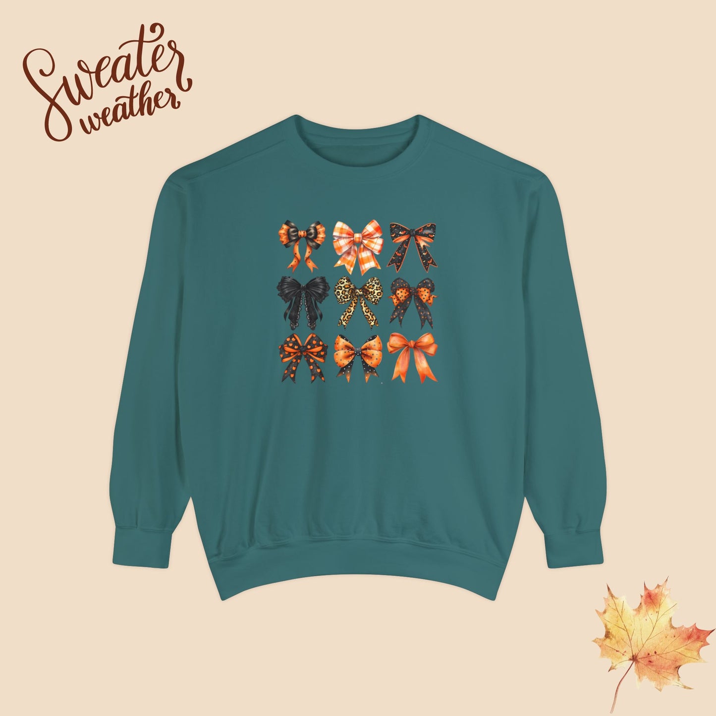 🍂 Cozy Fall Bow Sweater – Comfort Colors for Chic Glammas and Abuelitas🎃