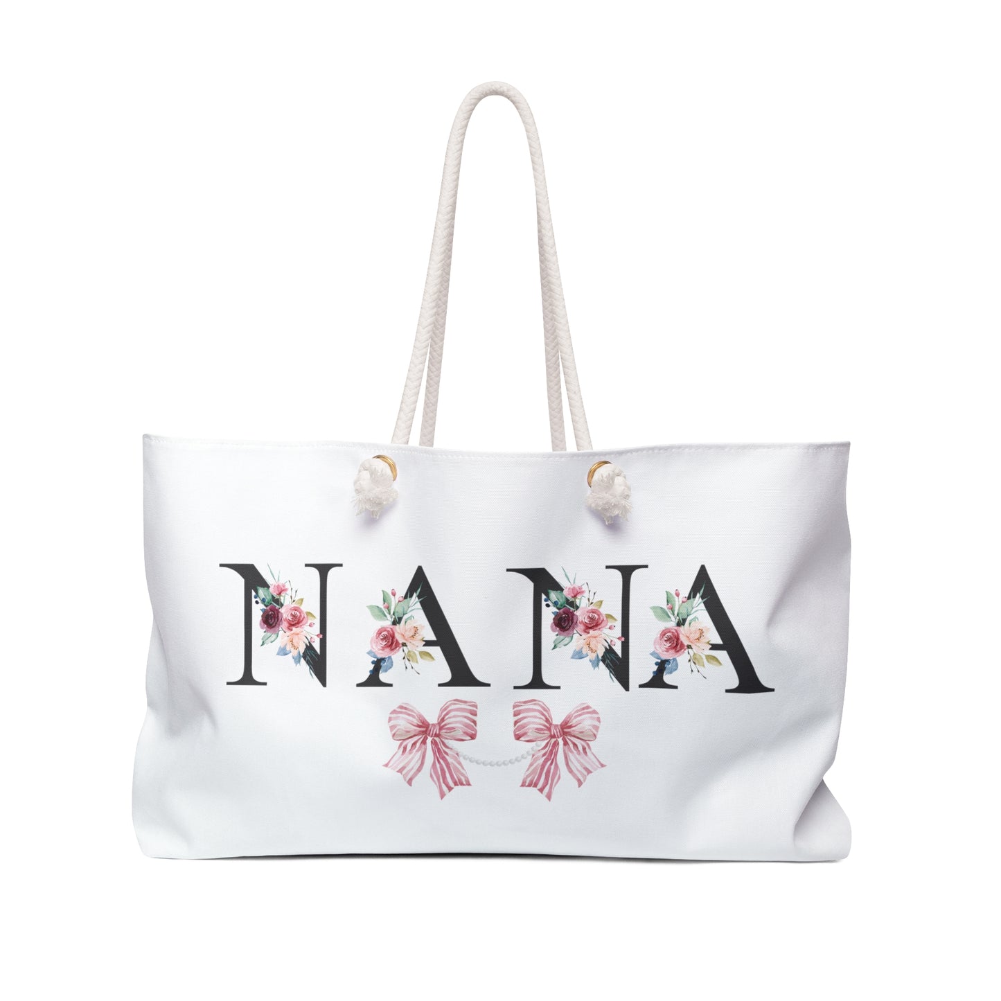 Chic NANA Tote: Oversized Weekender for Glammas, Grandmas, Nanas, Abuelas & Abuelitas 🌸💼 Printify