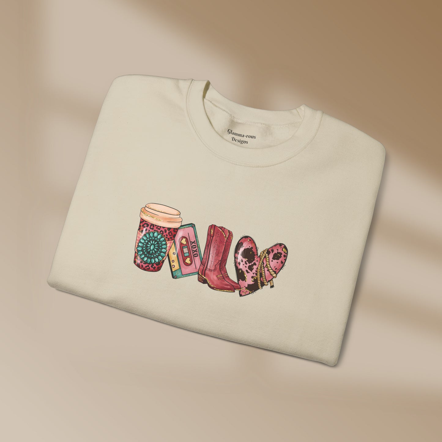 Cozy Coffee Cowboy Heart: Unisex Sweatshirt for Caffeine Cowboys" ☕ Printify