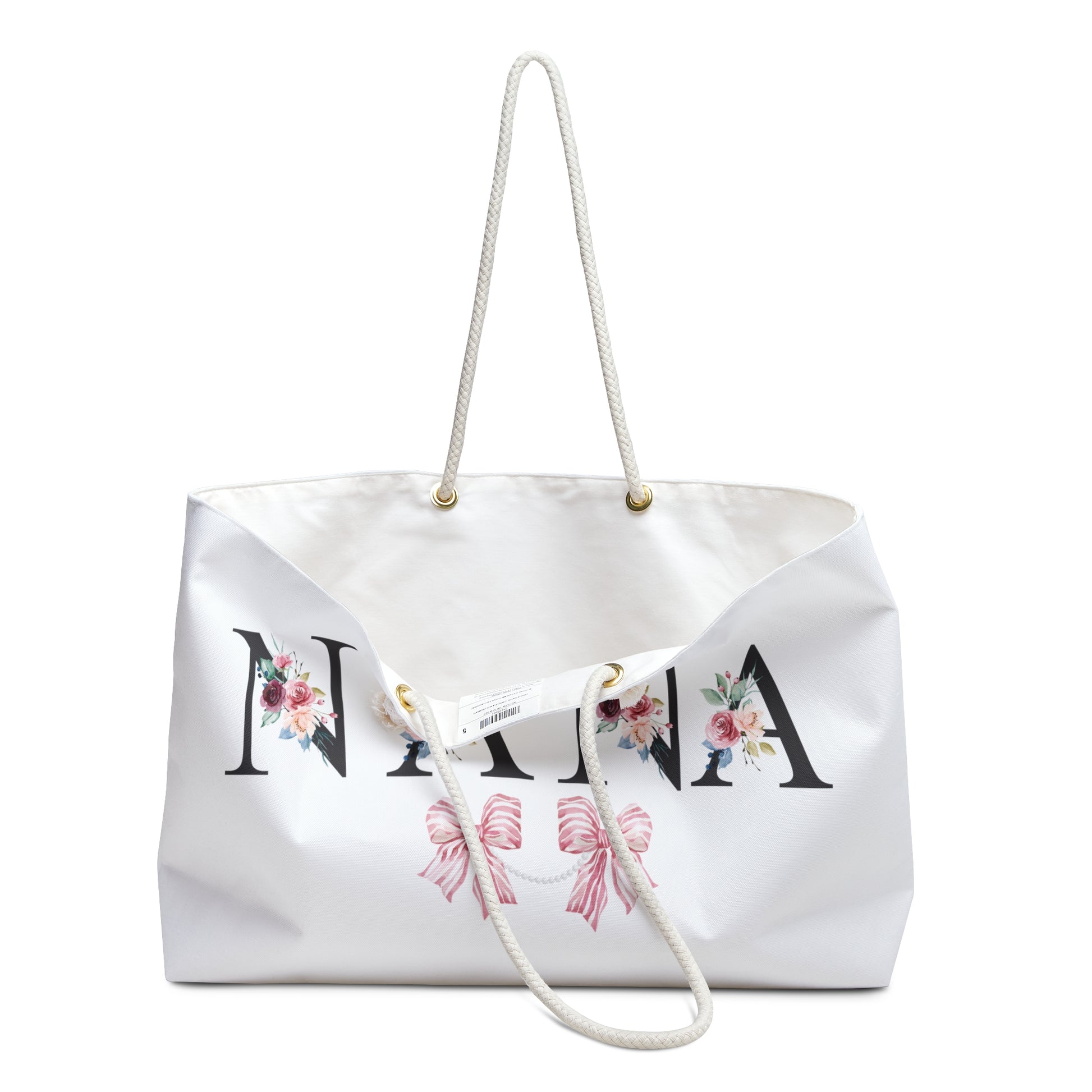 Chic NANA Tote: Oversized Weekender for Glammas, Grandmas, Nanas, Abuelas & Abuelitas 🌸💼 Printify