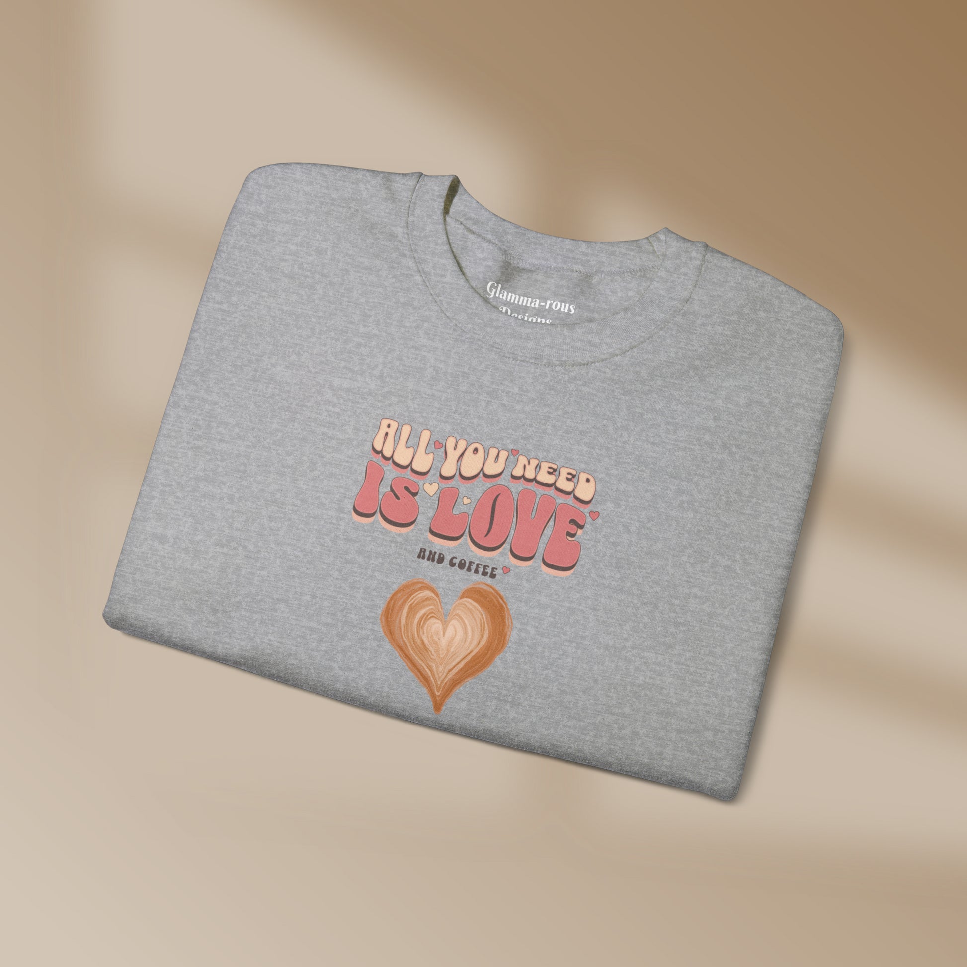 Cozy Coffee Hearts: Unisex Sweatshirt for Warmhearted Glammas ☕ Printify